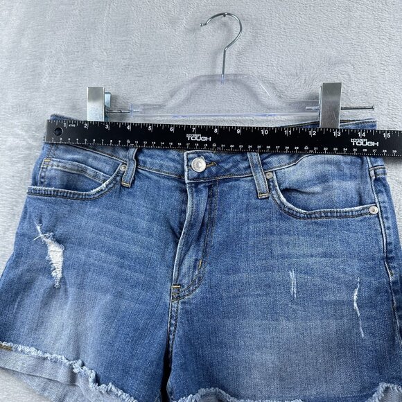 Just Black Jeans Short Women Size 28 Medium Wash Distressed SF32H-3 Made in USA - Picture 5 of 9